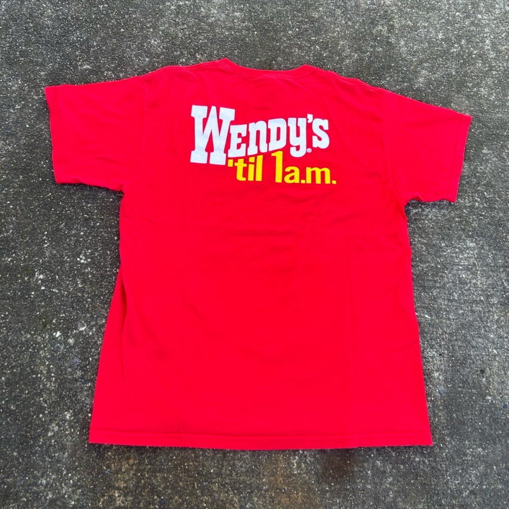 Vintage Fruit Of The Loom Wendy’s Graphic Y2K T-shirt Men’s L Red Crew Neck